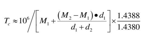 相關(guān)色溫計(jì)算式